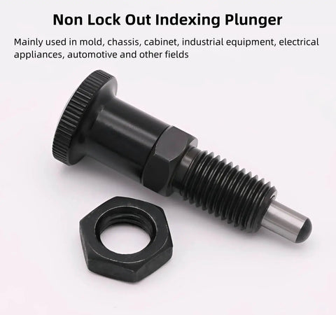 2 Pack Push Fit Ball Nose Spring Plungers With M12x1.5 Threads shown on white background, non-locking indexing design for precise positioning.