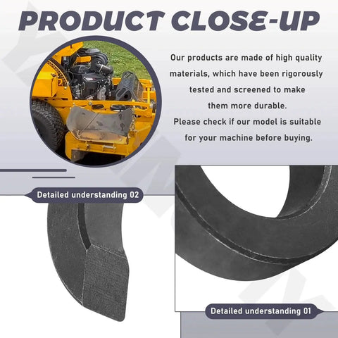 Close-up of Set Of 4 C Type Notched Caster Spacers For Stander Mowers Replacement Parts WS32 WS36 107 4621 609493 F Series Models
