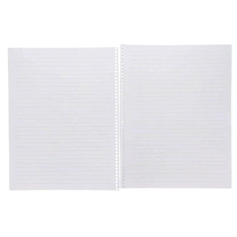 Open pages of a Cleanroom Notebook With Latex Free Polymer Coated Paper For Lab Use Eight Point Five By Eleven Inches 100 Pages Side Spiral