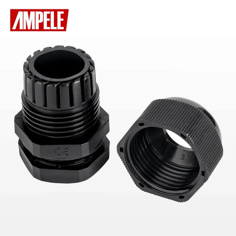 Waterproof NPT Cable Gland Kit 20 Pack With Gaskets, shown with dual nylon fittings.