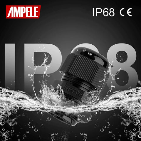 20 Pack Three Quarter Inch NPT Cable Glands Waterproof Adjustable Nylon Glands With Gaskets 13-18mm 0.51-0.71 Inches IP68