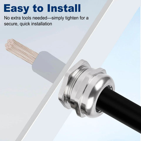 Beefy Three Quarter Inch NPT Nickel Plated Copper Waterproof Cable Gland with cord grip for 13 to 18mm cables close-up