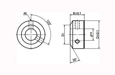 NSC-10-10-S NBK Steel Collar - Set Screw Hex Socket SUSXM7 Type - NBK - One Collar Made in Japan - VXB Ball Bearings