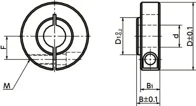 NSCS-20-12-SB3 NBK Stainless Steel Set Collar For Securing Bearing - Clamping Type. Made in Japan