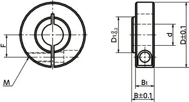 NSCS-8-8-SB2 NBK Stainless Steel Set Collar For Securing Bearing - Clamping Type. Made in Japan