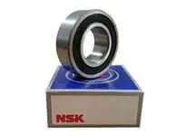 NSK 2207-2RSTN 2200 Series Self Aligning Ball Bearing with double contact seal on box, 35mm bore, PA66 cage visible