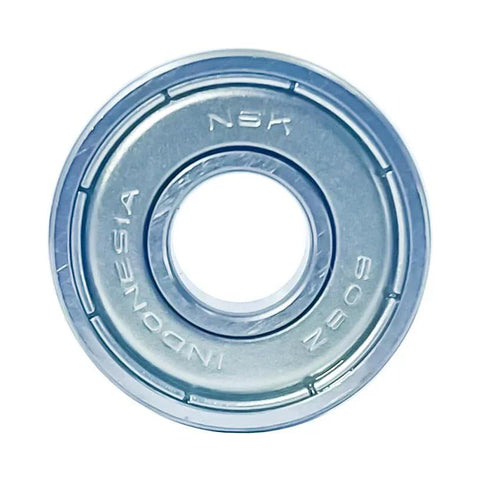 NSK 608ZZ Precision Ball Bearings 8x22x7mm, close-up view of double metal sealed bearing for motors and conveyors.
