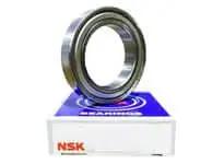 NSK 6912ZZ Thin Section Ball Bearing 60mm Bore 6900 Series Bearing Steel Shielded on box, front view for heavy duty machinery.
