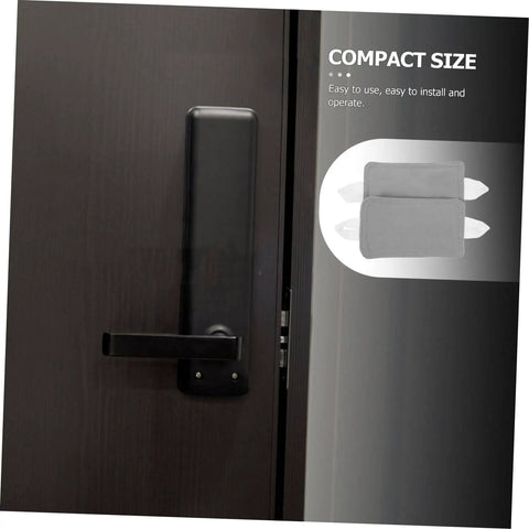 Nursery Door Closer Cushion 2 Pack Silent Door Silencers for Noise Reduction and Safety on a door latch with cushions inset.