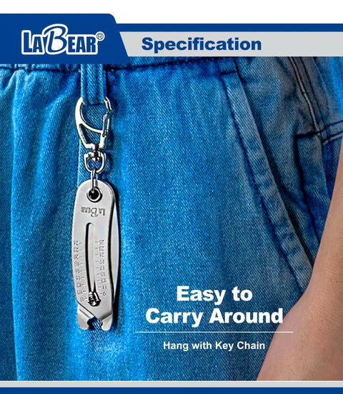 Elite Nut And Bolt Size Identifier Keychain Pro Grade SAE And Metric Gauge 8 To 25 Mm And 5/16 To 1 Inch Steel on jeans