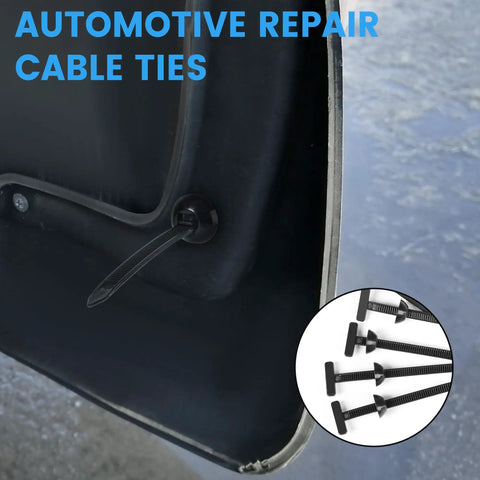 100 Pcs Nylon Universal Cable Tie Buckle Kit With Pin And Button Design, UV Resistant Plastic Zip Ties for Auto Repairs
