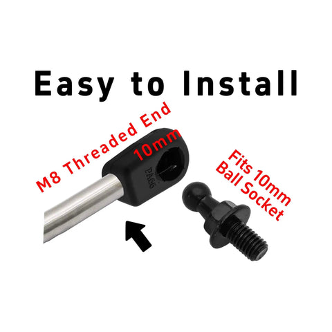 4 Pack Gas Strut End Fittings For 10Mm Ball Socket With M8 Thread Nylon Lift Support Joint Connector Black Straight Detachable Shock Absorber Ideal For Automotive Applications Great For Fast Install And Heavy Duty Use shown