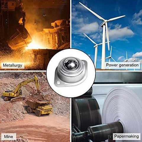 10 Pcs 1/3 Inch Mini Nylon Ball Transfer Bearings White Roller Ball Units used in metallurgy, power generation, mining, and papermaking.