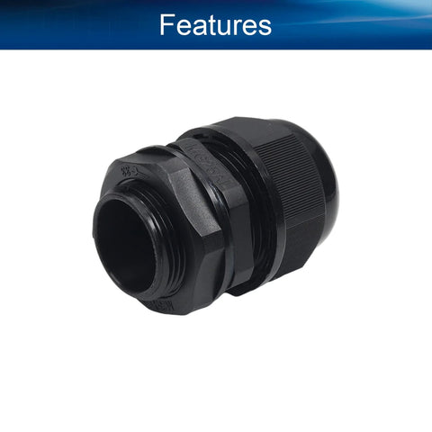 Side view of M25 Cable Gland 2 Hole Nylon Waterproof IP68 Adjustable Locknut For 4 To 8 Mm Wire Diameter Bayonet Entry Dustproof Sealing Connector