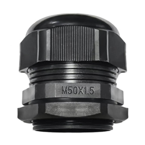 32-38mm Threaded Cable Gland With Gasket And Washer, Nylon PA Plastic Cord Grip, front view, for electrical boxes
