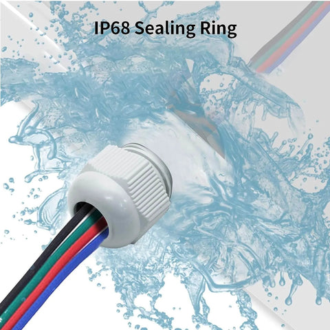 10 Pack Nylon Cable Glands Half Inch NPT IP68 Weatherproof Cord Grip With Adjustable Strain Relief For 6 To 12mm Cable Diameter Tough As Nails Panel Mount Grey showing IP68 sealing with wires