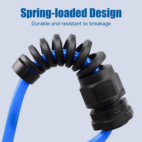 Spring Gland Design Nylon PG7 Cable Gland Waterproof With Strain Relief Fo...