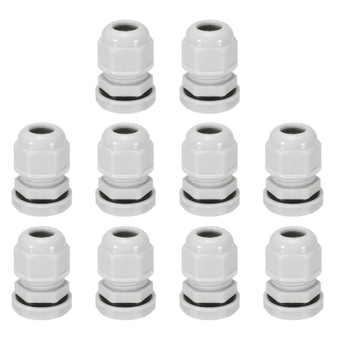 10 Pcs M20x1.5 Cable Glands Adjustable 7-12mm PA6 Nylon IP68 Waterproof Seals Anti-Corrosion For Industrial Outdoor Electrical Enclosures