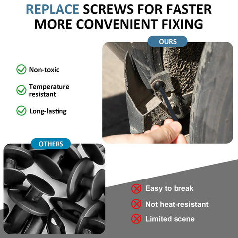 50 Pack Nylon Universal Cable Tie Buckles Self Locking Retainers For Cars install comparison with traditional fasteners