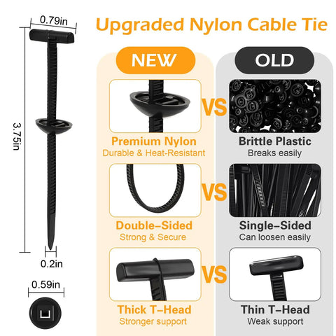 Premium Nylon Universal Cable Tie Buckle Kit With Clear Storage Box For Car Fender Engine Cover Mudguard Bumper Fasteners