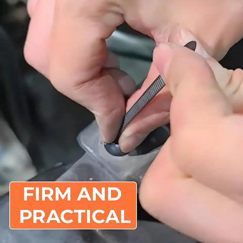 Close-up of hands using Ultimate 200 Piece Nylon Cable Ties Kit With PP Storage Box for Car Repair UV Resistant Universal Fit by Fixion Tools.