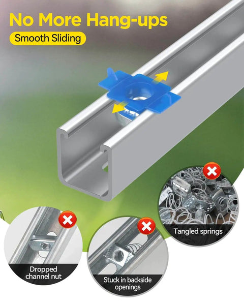 Nylon Channel Squeeze Nut For Strut Channel Three Eighths Inch Thickened Cone Nut With Sixteen Thread 30 Pack in channel