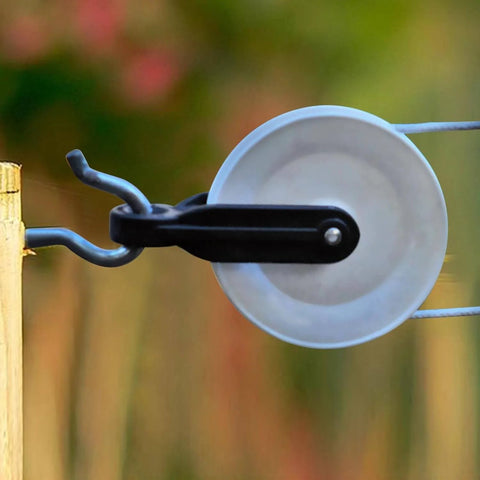 Nylon Clothesline Pulley 2 inch Diameter Nylon Pulley Outdoor Puller Rope Wire Rope Pulley Clothes Line Pulley Kit installed on post
