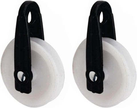 Nylon Clothesline Pulley 2 inch Diameter Nylon Pulley Outdoor Puller Rope Wire Rope Pulley Clothes Line Pulley Kit, pack of 2