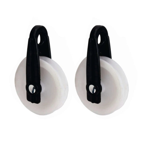 2 PCS Nylon Clothesline Pulley,2-1/2-inch Diameter Nylon Pulley,Outdoor Puller Rope Wire Rope Pulley,Clothes Puller Line Pulley Kit
