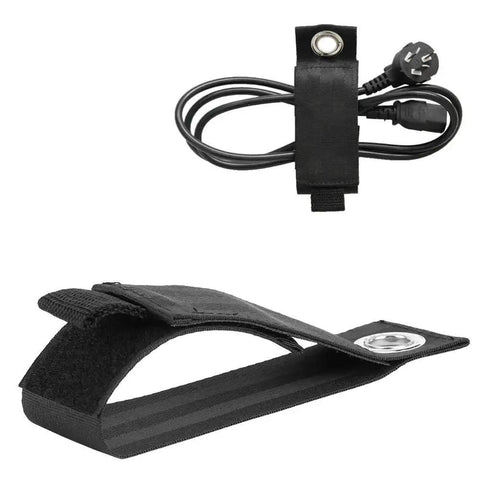 Six Pack Extension Cord Holders Organizer And Hose Storage Straps Hangers for indoor outdoor use, showing nylon strap with cable.