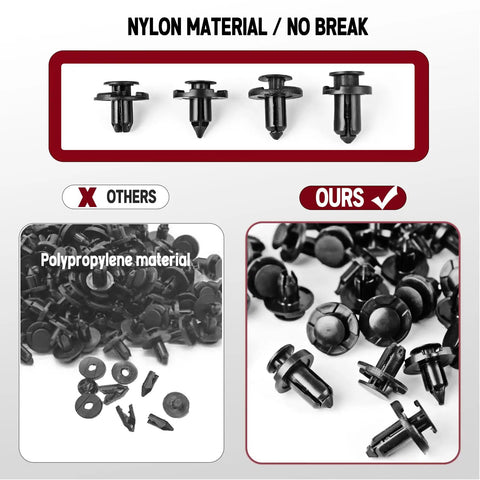 Push Type Fender Liner Clips Kit For Nissan And Infiniti Front Bumpers, 121-Piece Plastic Fasteners Set With Tool, 8mm Hole Fit