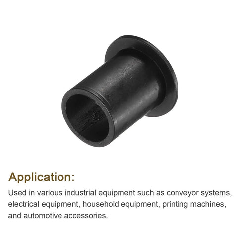 12 Pack Flanged Nylon Sleeve Bearings 13mm Bore 16.1mm OD 22.1mm Length Flange 22mm Black Self Lubricating Bushing