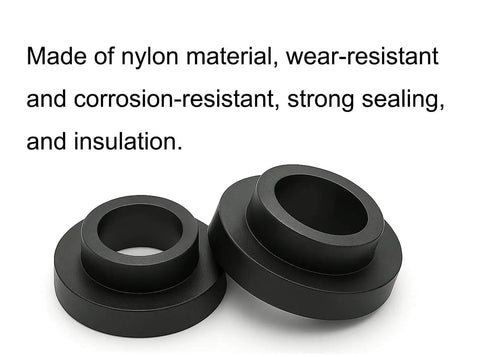 Nylon Flanged Sleeve Bearings 10mm Bore 14mm OD 7mm Length Black 25 Pieces Plastic Shaft Bushings For Motors And Gearheads DIYers And Makers Wear Resistant Corrosion Resistant Flange Diameter 20mm Sealed And Insulated