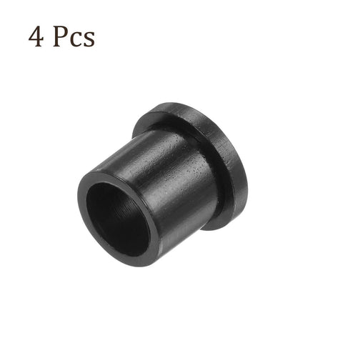 4 Pieces Flanged Sleeve Bearing 9.6mm By 12.7mm By 13.4mm Nylon Oilless Bushing For Equipment And Machinery Use, black, single piece view