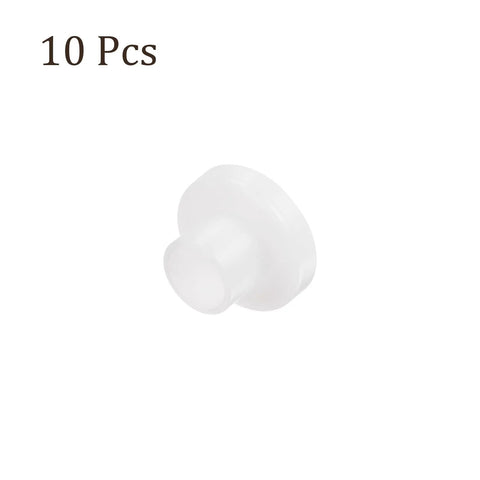 Flanged Sleeve Bearing Set 8mm x 10mm x 11mm Nylon Oilless Bushing White For Equipment And Machinery, 10 Pieces Front View