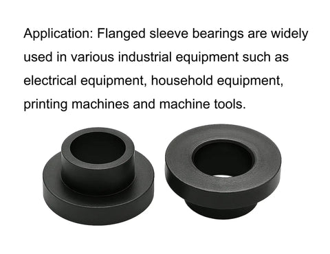 Nylon Flanged Sleeve Bearings 10mm Bore 14mm OD 7mm Length Black 25 Pieces Plastic Shaft Bushings For Motors And Gearheads DIYers And Makers Wear Resistant Corrosion Resistant Flange Diameter 20mm Sealed And Insulated