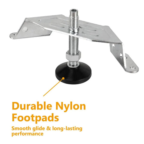 Heavy Duty Corner Leveling Feet 4 Pack For Cabinets And Furniture, Adjustable Nylon Foot Levelers With M10 Bolts