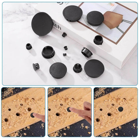 Pro Grade Nylon Hole Plug Set 190 Piece Round Plastic Plugs In 9 Sizes From 5mm To 25mm Beige End Caps Installation Steps