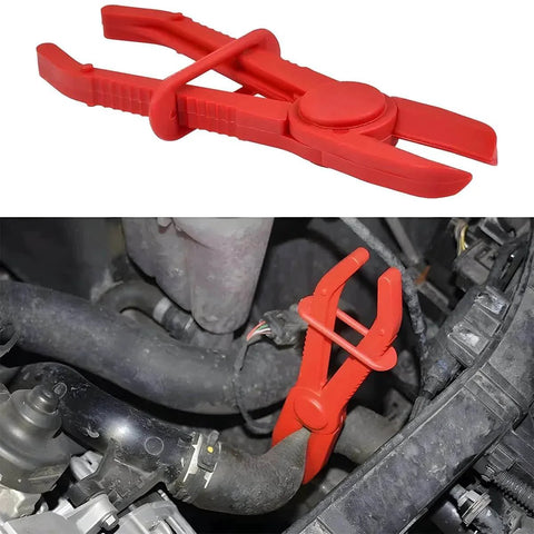 6 Pack Hose Clamp Pliers Set, 3 Size Plastic Line Pinch Clamps For Automotive Radiator, non-conductive nylon clamp in use