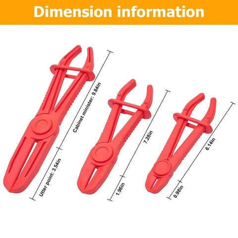 6 Pack Hose Clamp Pliers Set, 3 Size Plastic Line Pinch Clamps For Automotive Radiator, Brake, Gas, Coolant And Fuel Hoses