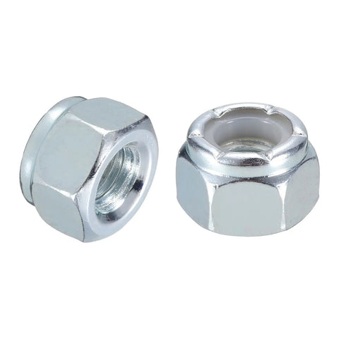1/4 Inch Nylon Insert Hex Lock Nuts 1/4-28 Self Locking Stop Nuts for Industrial Construction Fasteners, Carbon Steel, White Finish, 20 Pack