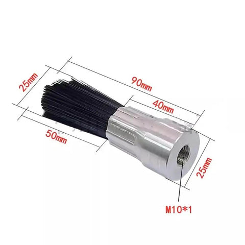 Lubricating Round Oil Brush For Chains And Guideways, Nylon Oiler Brush Set With M8 And M10 Threads, Close-up View