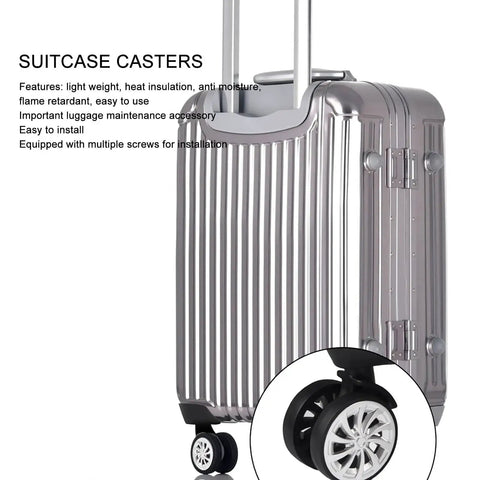 1 Pair Luggage Suitcase Replacement Nylon Casters Wheels For Trolley Travel Durable Lightweight Heat And Moisture Resistant
