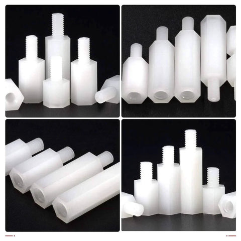 120 Pcs Nylon M2 Hex Spacers Standoff Assortment Kit with Nuts and Screws, nylon M2 threaded spacers for electronics projects.