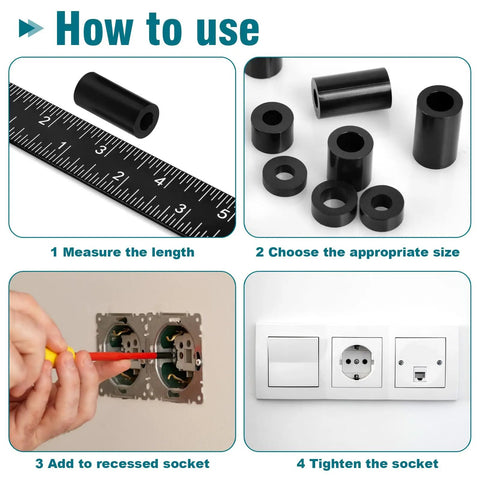 355 Piece Nylon Electrical Outlet Spacer Kit For Switch And Receptacle Screws Non Threaded Round Plastic Spacers Secure Fit