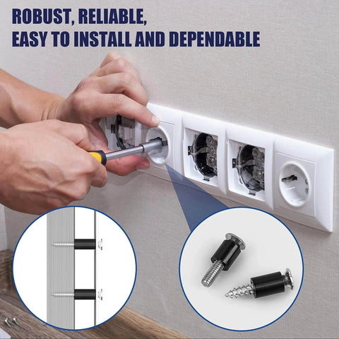 Installing 345 Pcs Black Nylon Electrical Outlet Spacers Kit for secure switch fitting, showing spacer detail and application.