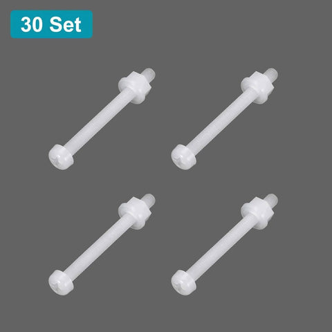 Four bolts from the 30 Piece M3x30mm Nylon PA66 Cross Round Head Bolts, Nuts, And Washers Assortment Kit for DIY Machine Assembly