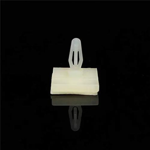 Front view of a single nylon spacer from the 100 Piece Nylon PCB Spacers Set With Sticky Adhesive Base And Locking Snap In Posts.