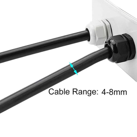 Pro Grade Nylon PG9 Cable Glands Kit For DIY Home Garden Projects 4 To 8mm Adjustable IP68 Waterproof Weatherproof Joints