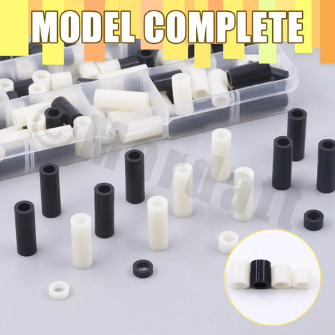 180 Piece Nylon Round Spacer Assortment Kit For M5 Screws Nine Sizes 3mm 5mm 6mm 8mm 10mm 15mm 18mm 20mm 25mm Black And White Non Threaded Spacers For Switch Receptacle And Electrical Projects 10 Pieces Per Size